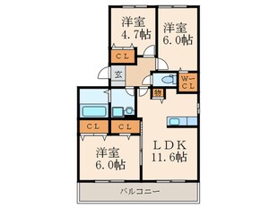 グレイス・イナミツⅡの物件間取画像